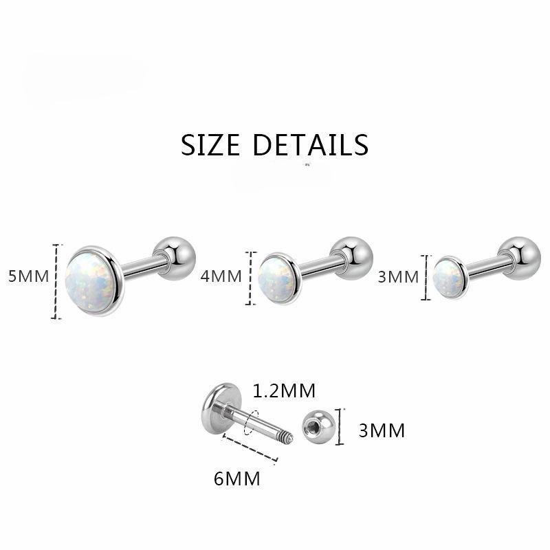Wholesale Mini Opal Titanium Steel Turnbuckle Earrings