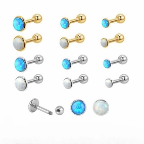 Wholesale Mini Opal Titanium Steel Turnbuckle Earrings