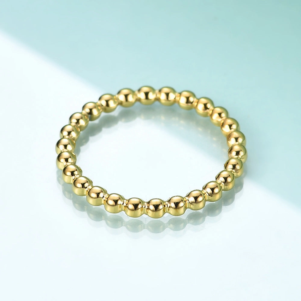 Wholesale Minimalist Geometric Bead 2MM Titanium Steel Ring