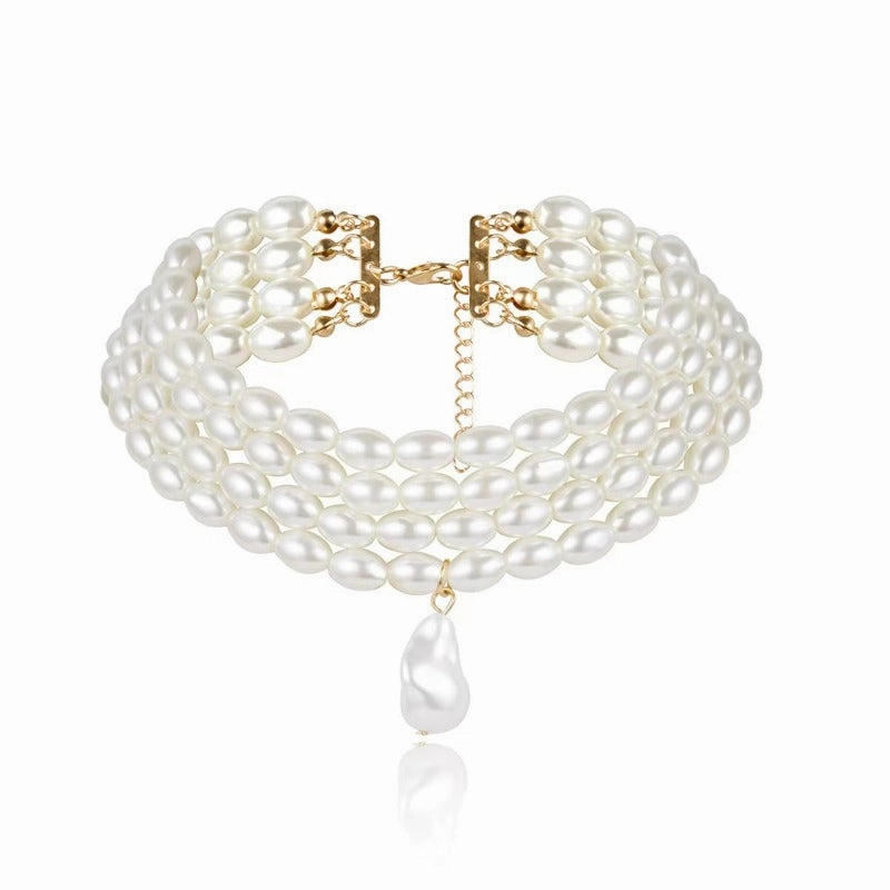 Wholesale Minimalist Multi-layer Choker Pearl Necklaces