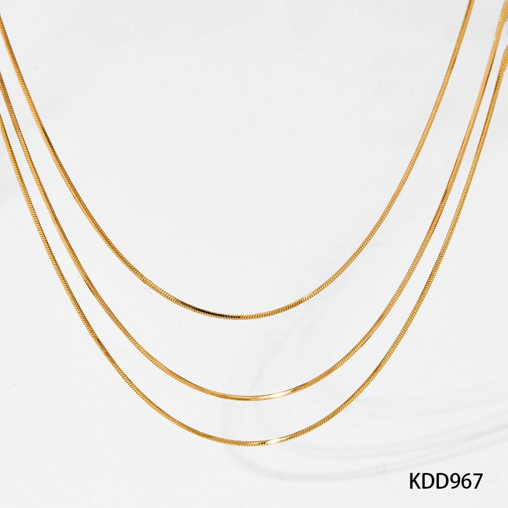 Wholesale Minimalist Wind Round Snake Stainless Steel Necklace