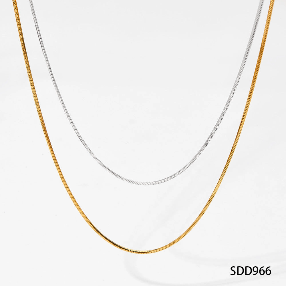 Wholesale Minimalist Wind Round Snake Stainless Steel Necklace