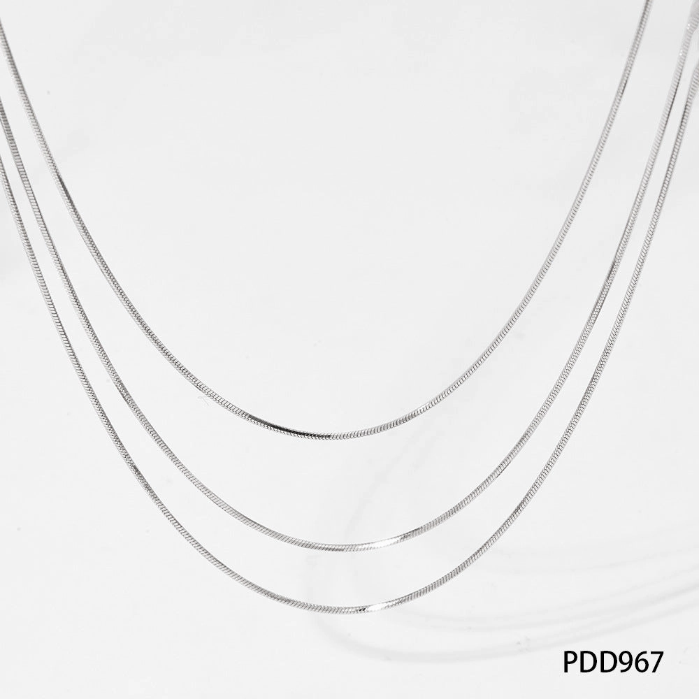 Wholesale Minimalist Wind Round Snake Stainless Steel Necklace