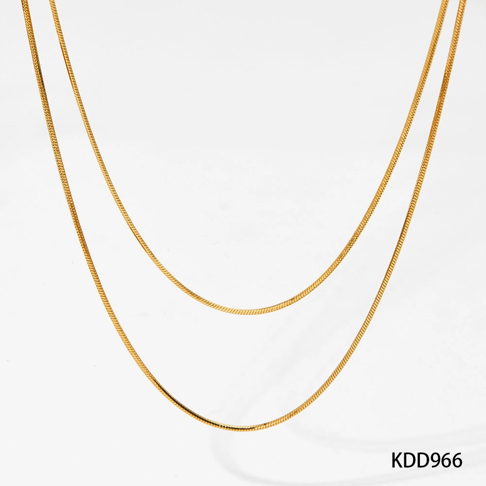Wholesale Minimalist Wind Round Snake Stainless Steel Necklace