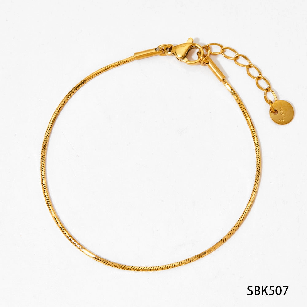 Wholesale Minimalist Wind Round Snake Stainless Steel Necklace