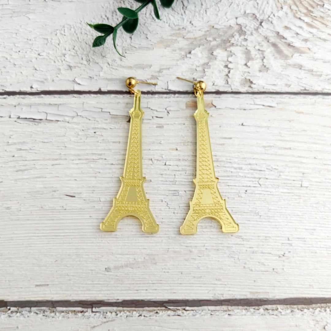 Wholesale Mirror Acrylic Sheet Shiny High-end Fashion Versatile Earrings