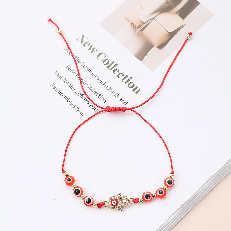 Wholesale Mixed Color Oil Drip Demon Eye Alloy Bracelet