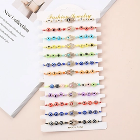 Wholesale Mixed Color Oil Drip Demon Eye Alloy Bracelet