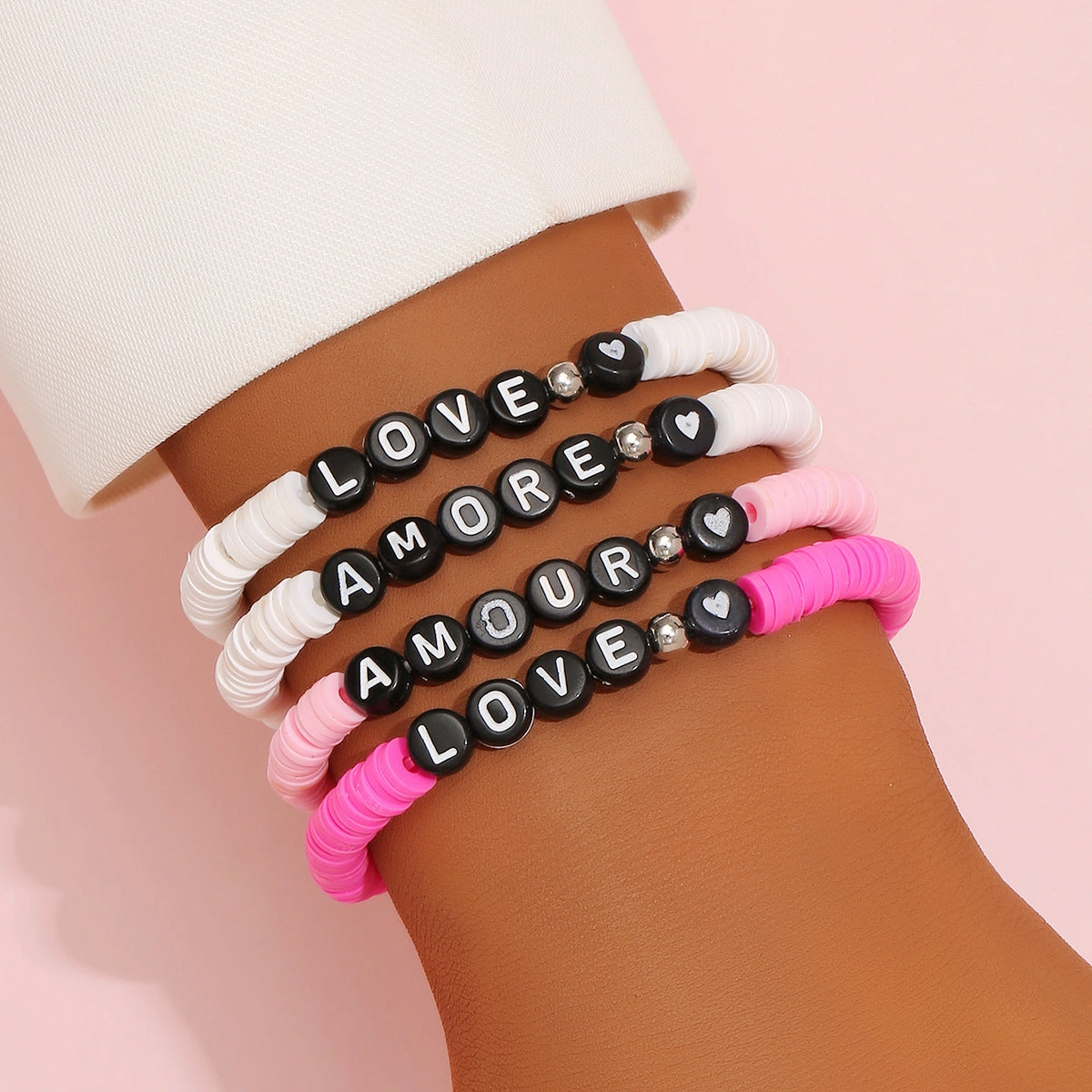 Wholesale Mixed Color Smoky Letter Bracelet