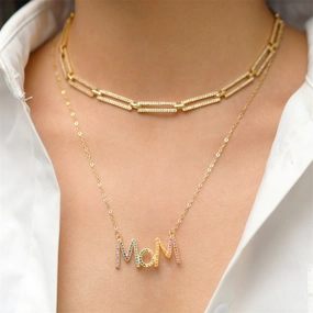 Wholesale MOM Copper Inlaid Diamond Folded Mother's Day Necklace