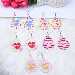Wholesale MOM Love Acrylic Earrings