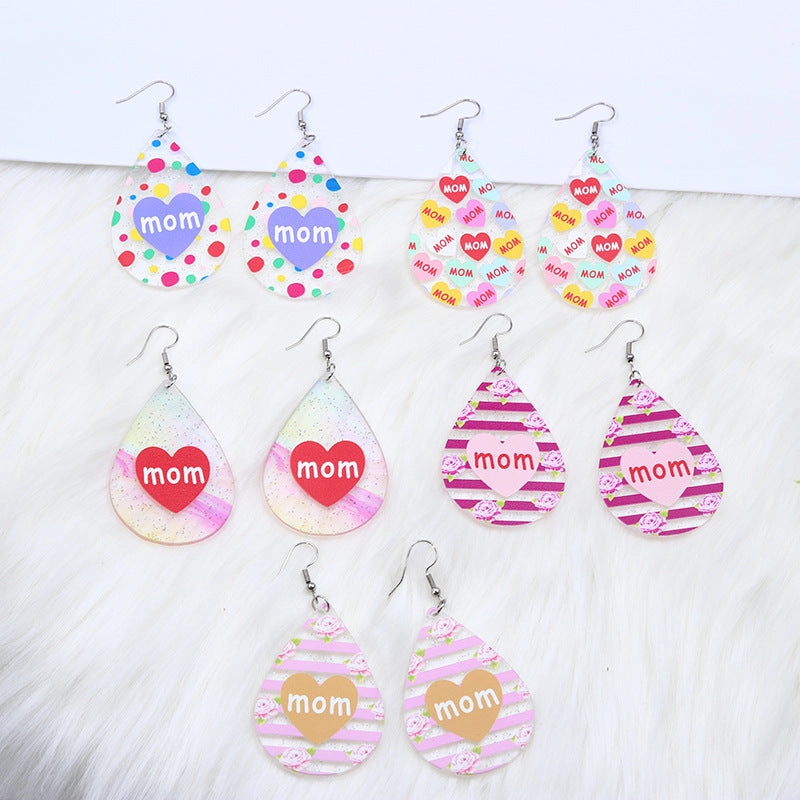 Wholesale MOM Love Acrylic Earrings