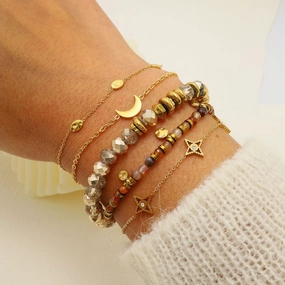 Wholesale Moon Folded Titanium Steel Bracelet