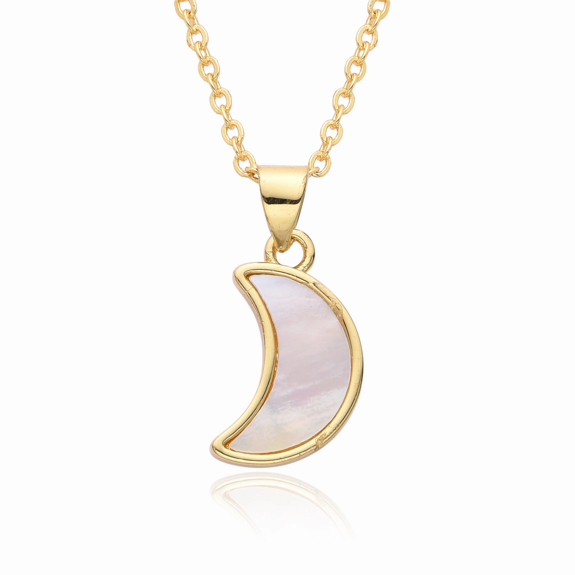 Wholesale Moon Full Diamond Necklace Clavicle Chain