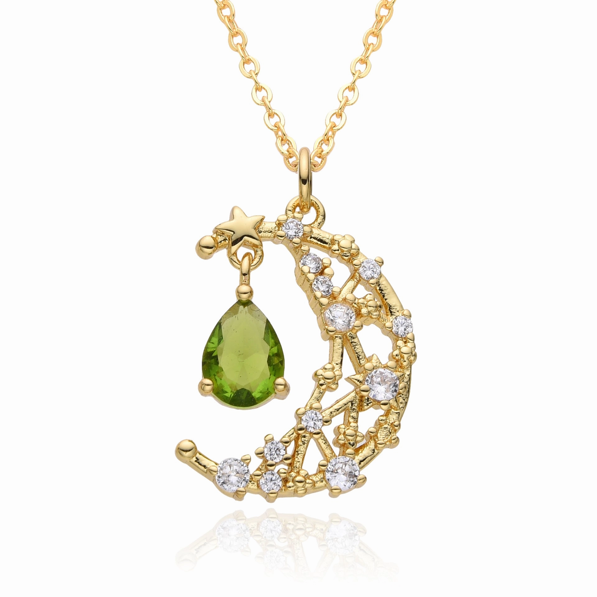 Wholesale Moon Micropaved Zirconia Necklace