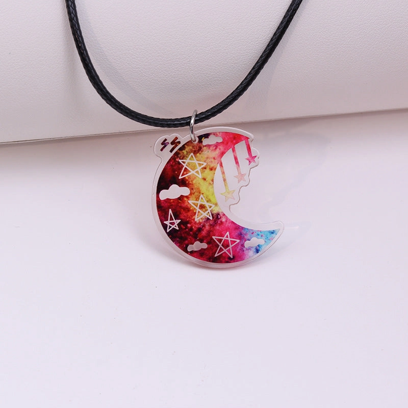 Wholesale Moon Star Acrylic Pendant