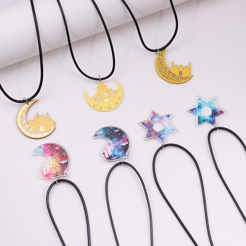 Wholesale Moon Star Acrylic Pendant