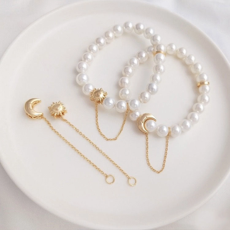 Wholesale Moon Sun Alloy Bracelet Sand Gold Spacer Bead Accessories