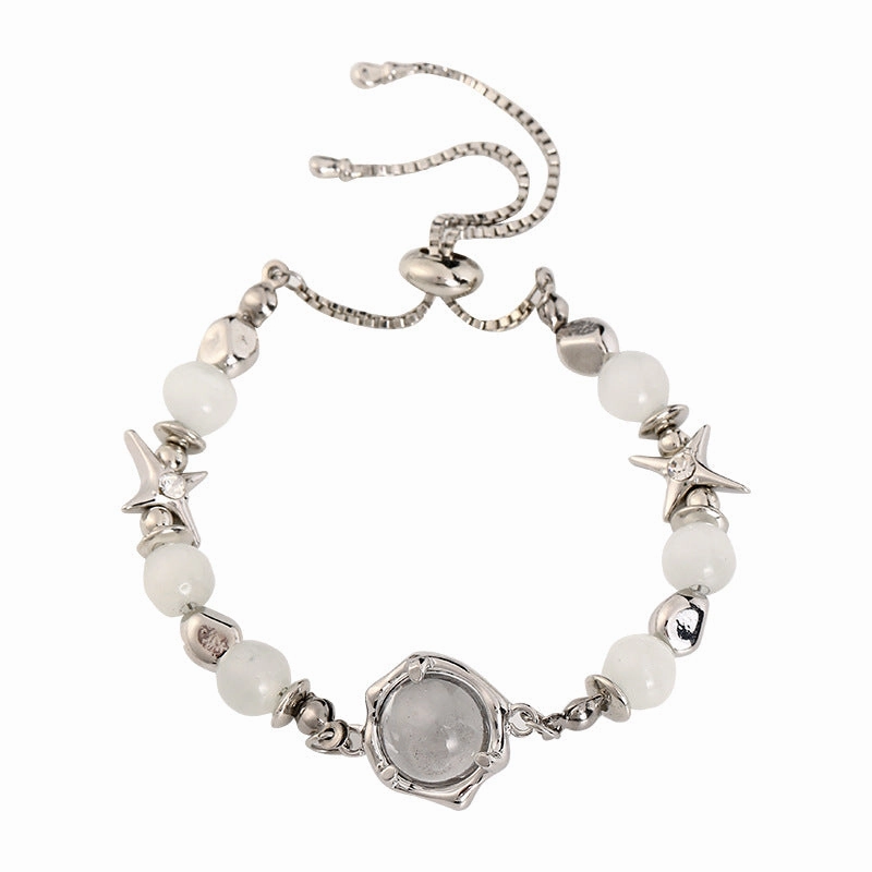 Wholesale Moonstone Cross Alloy Bracelet
