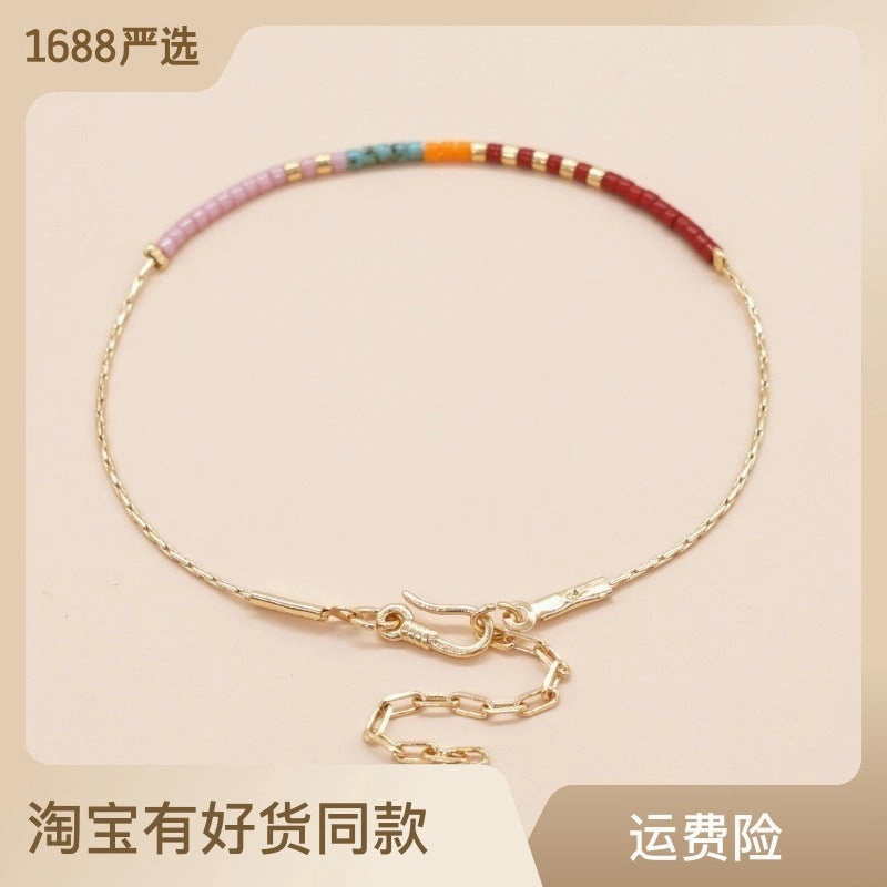 Wholesale Morse Code Imported Rice Beads Bracelet