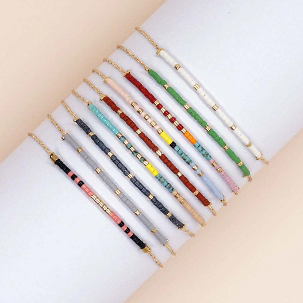 Wholesale Morse Code Imported Rice Beads Bracelet
