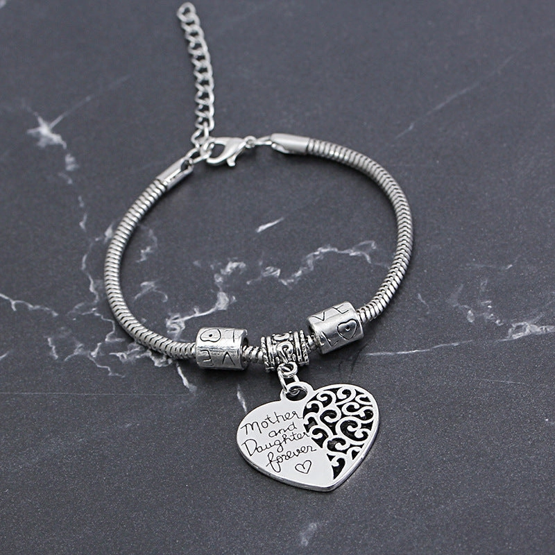 Wholesale Mother And Dauther Heart Alloy Bracelet