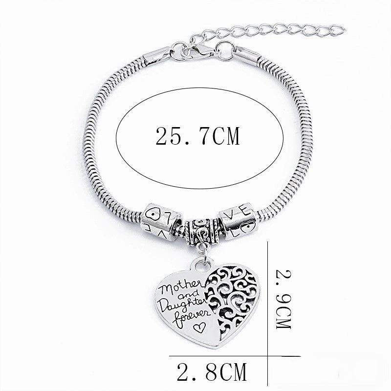 Wholesale Mother And Dauther Heart Alloy Bracelet