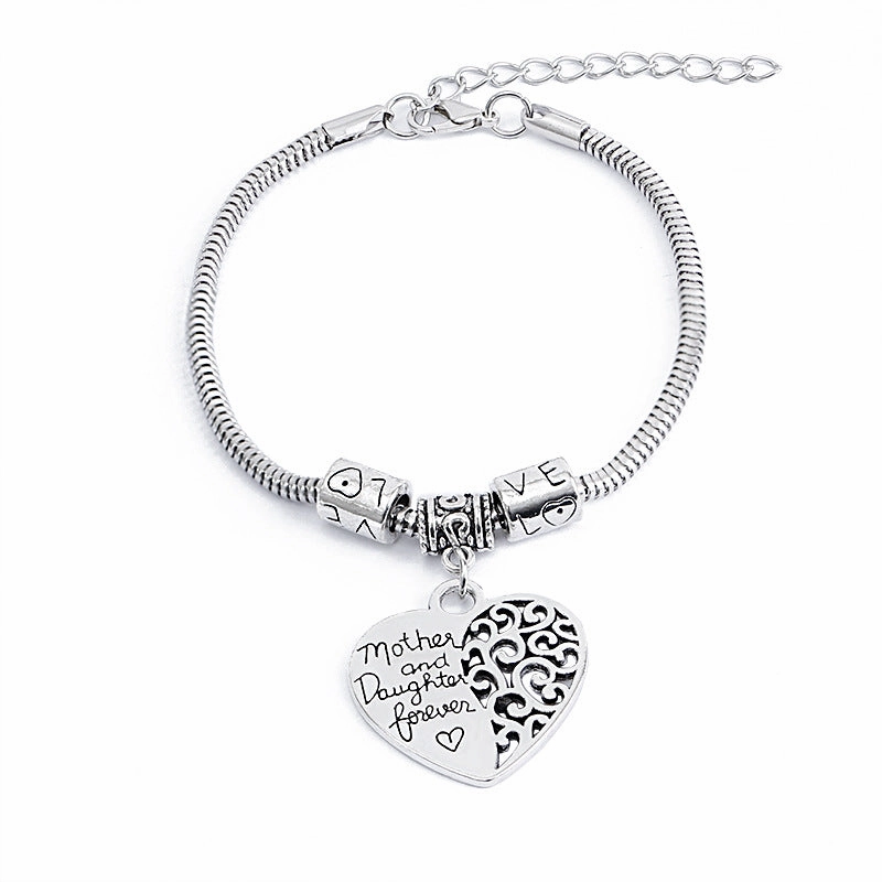 Wholesale Mother And Dauther Heart Alloy Bracelet