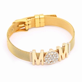 Wholesale Mother's Day 10mm MOM Stainless Steel Bracelet