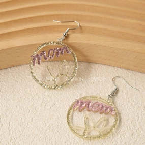 Wholesale Mother's Day Acrylic Glitter Earrings