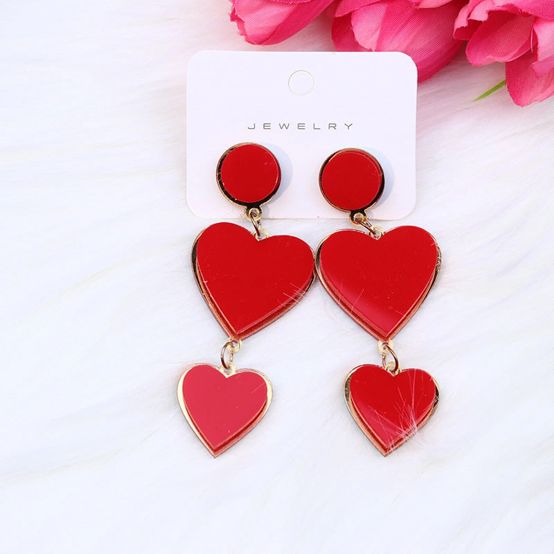 Wholesale Mother's Day Acrylic Heart Earrings