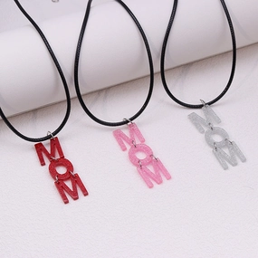 Wholesale Mother's Day Acrylic Mom Patchwork Necklace