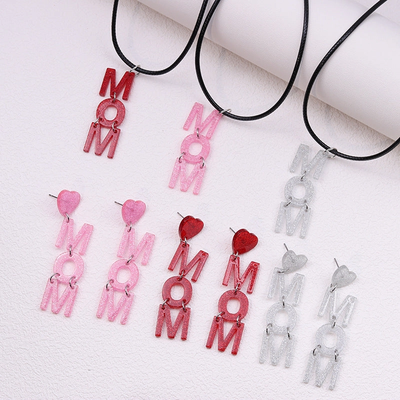 Wholesale Mother's Day Acrylic Printed Earrings