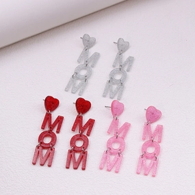 Wholesale Mother's Day Acrylic Printed Earrings