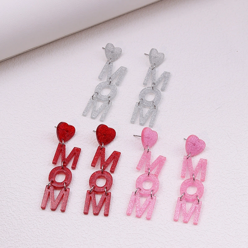 Wholesale Mother's Day Acrylic Printed Earrings