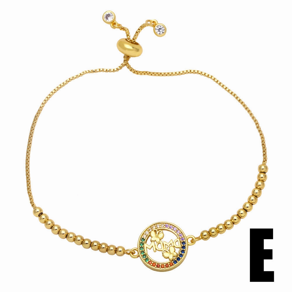 Wholesale Mother's Day Color Diamond Copper Bracelet
