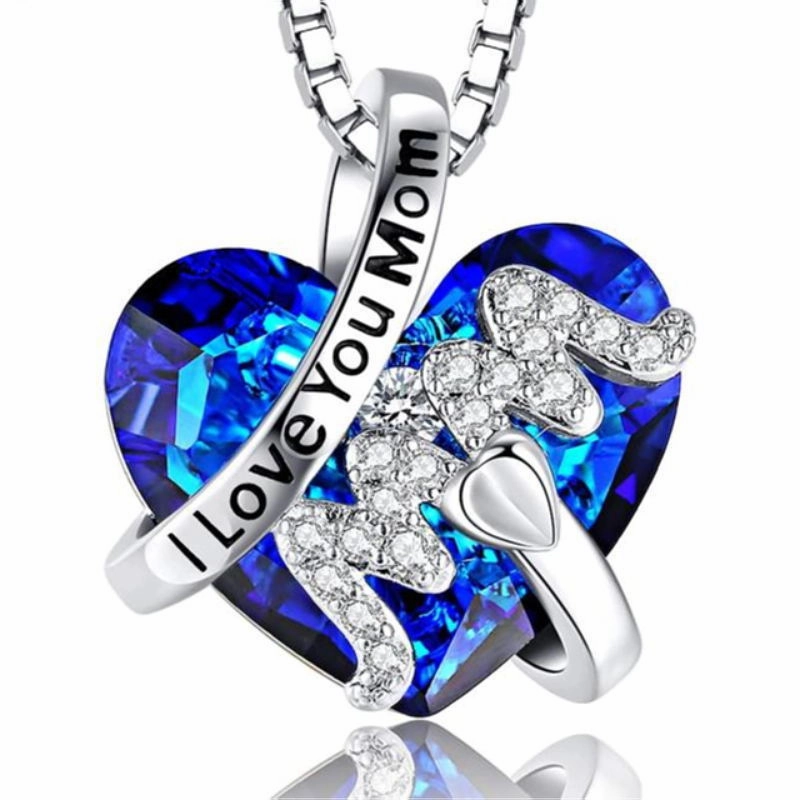 Wholesale Mother's Day Commemorative Diamond Inlaid Alloy Necklaces