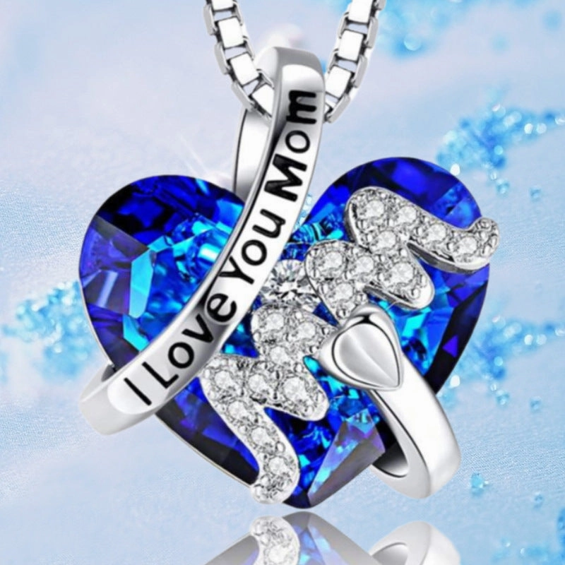 Wholesale Mother's Day Commemorative Diamond Inlaid Alloy Necklaces