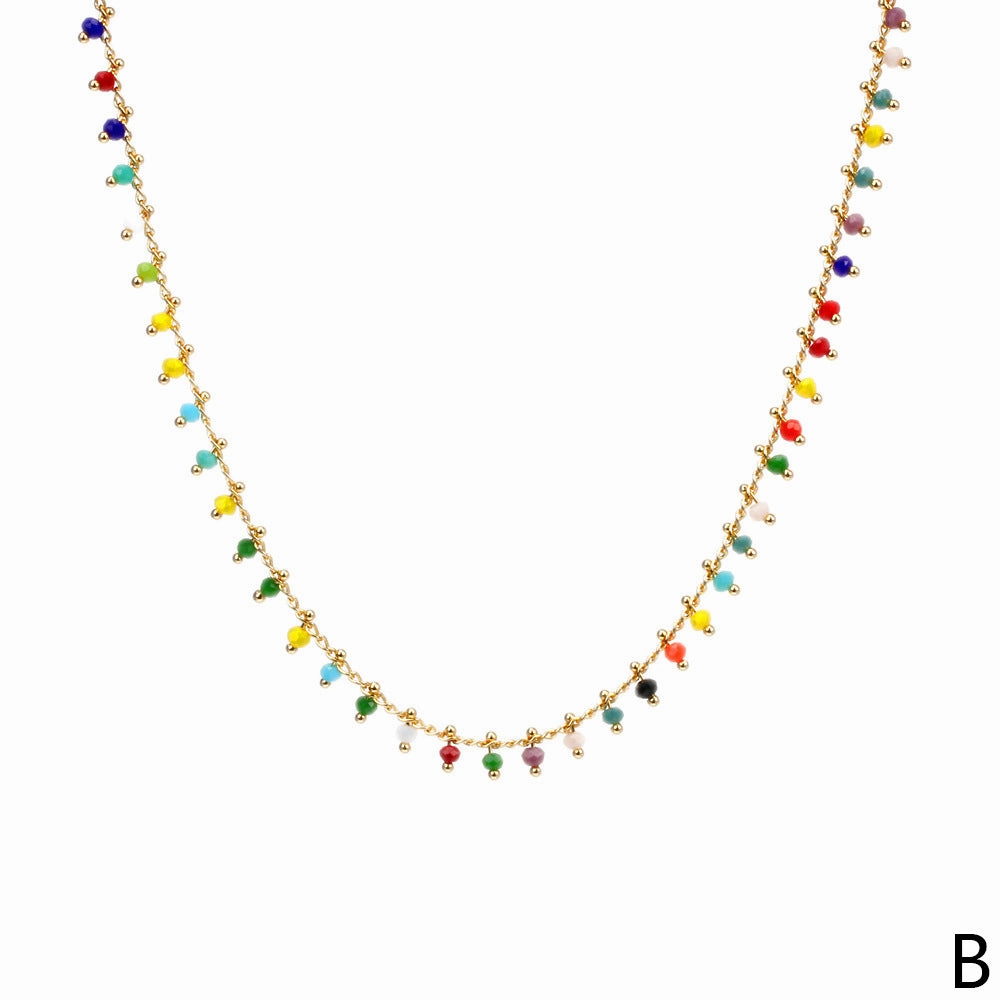 Wholesale Mother's Day Copper Inlaid Color Diamond MOM Peach Letter Necklace