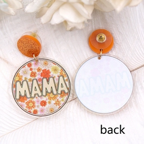 Wholesale Mother's Day Flower Mama Acrylic Earrings