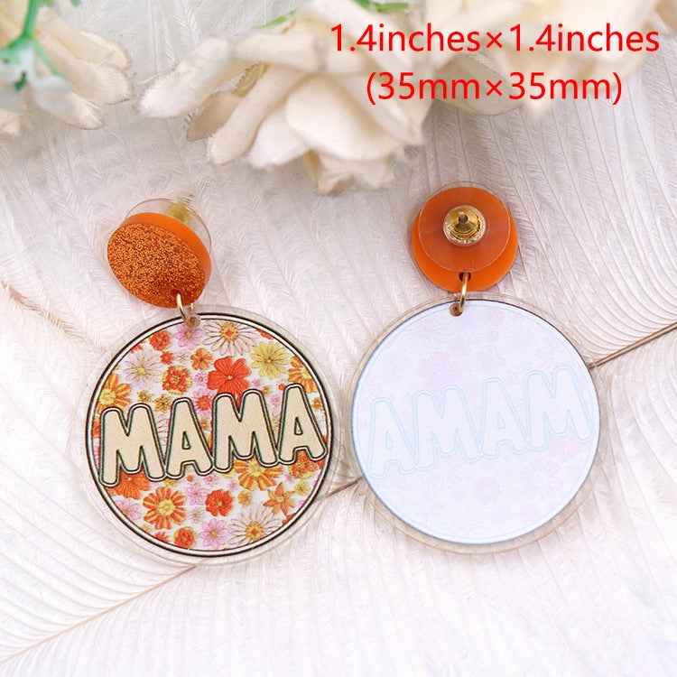 Wholesale Mother's Day Flower Mama Acrylic Earrings