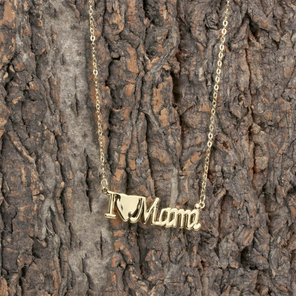 Wholesale Mother's Day Gift Copper Globe MAMA Pendant necklace