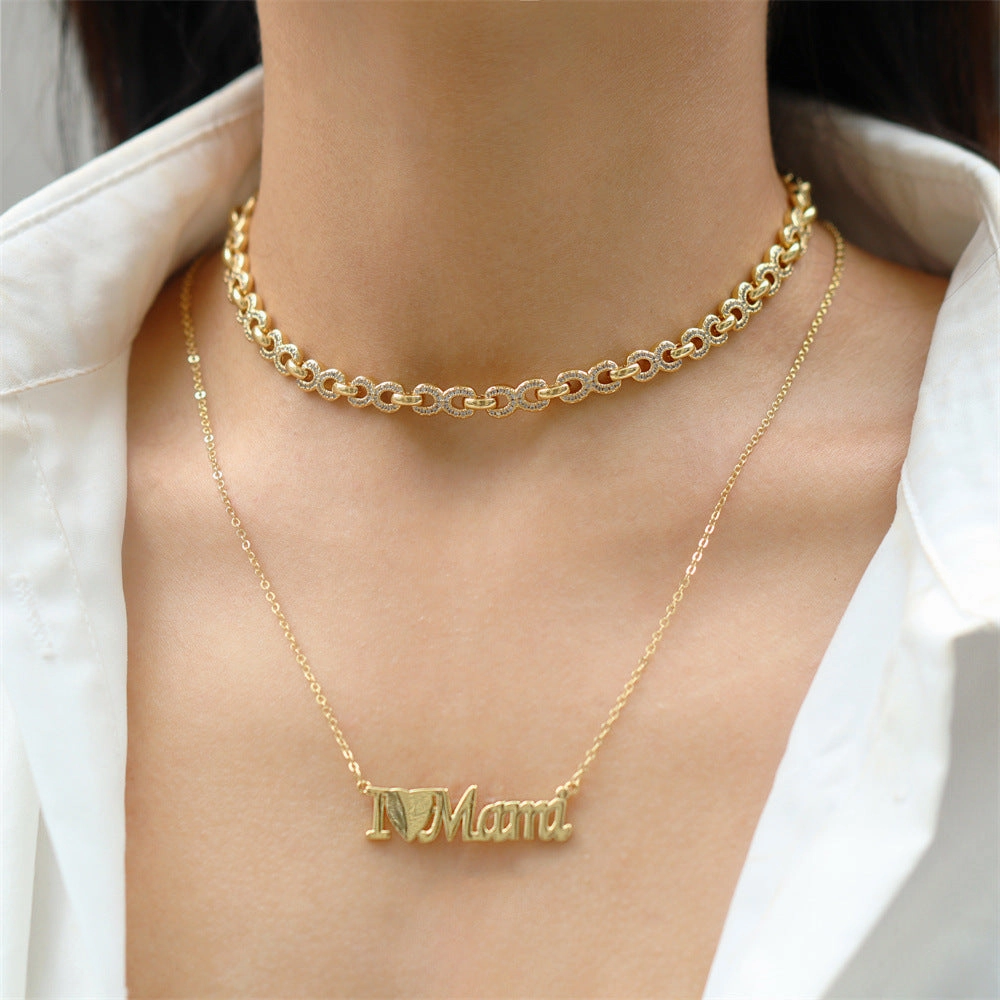 Wholesale Mother's Day Gift Copper Globe MAMA Pendant necklace