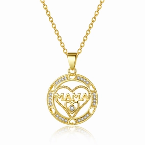 Wholesale Mother's Day Gift Copper Inlaid Zircon MAMA Love Necklace