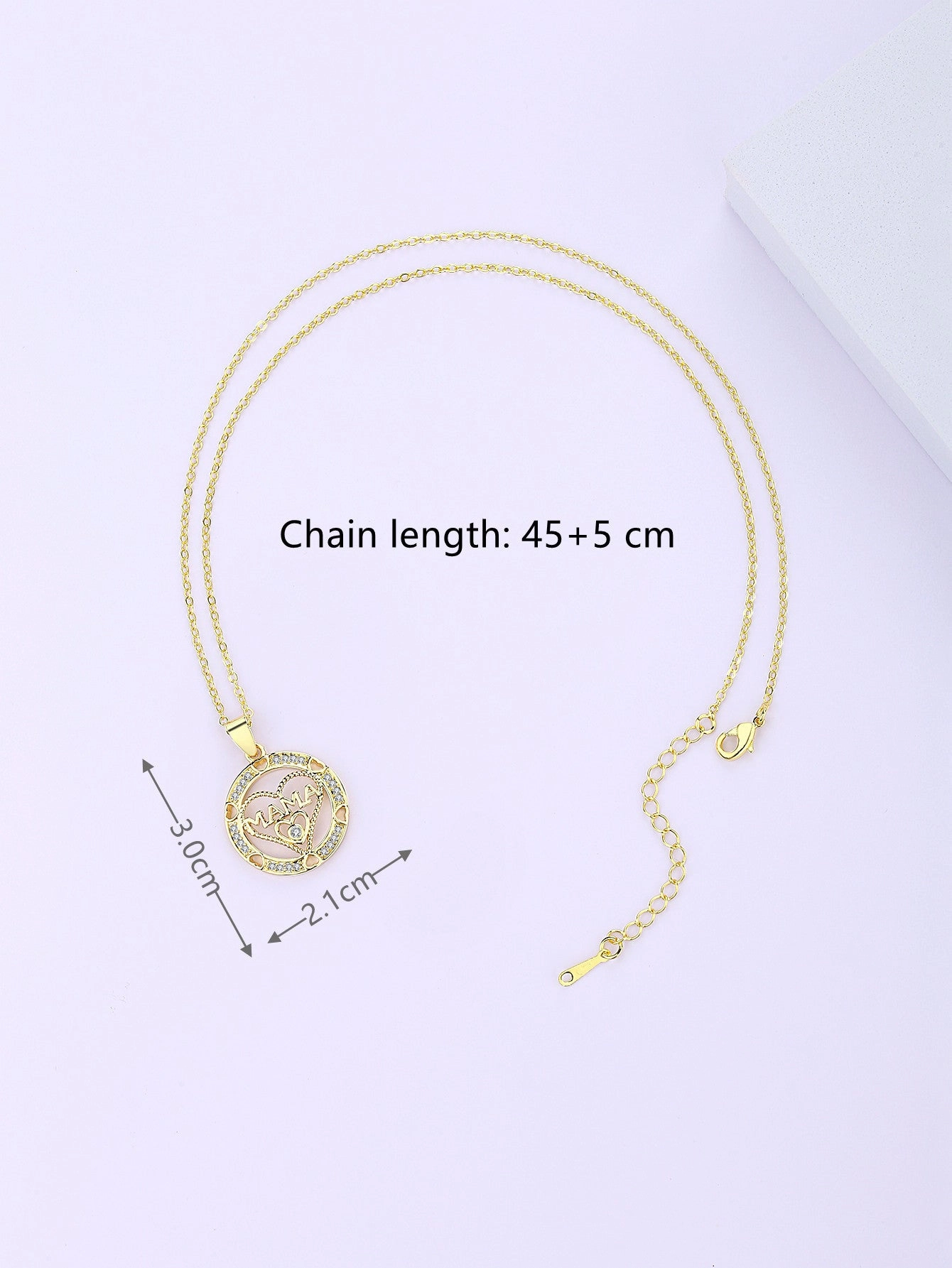 Wholesale Mother's Day Gift Copper Inlaid Zircon MAMA Love Necklace