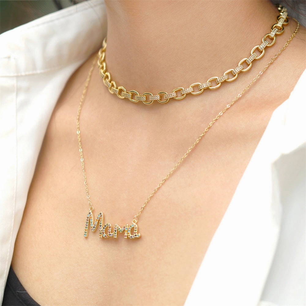 Wholesale Mother's Day Gift Copper MAMA Mother's Necklace