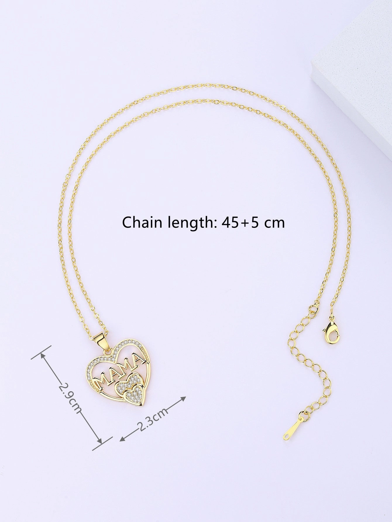 Wholesale Mother's Day Gift Copper Zircon MAMA Pendant Love Necklace