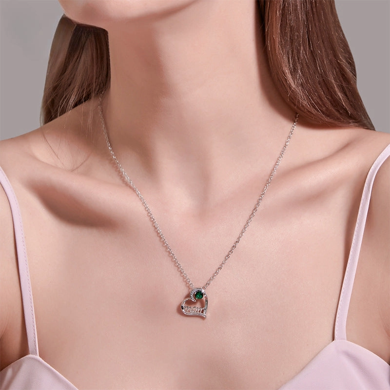 Wholesale Mother's Day Gift Love Letter Heart-shaped Mom Necklace