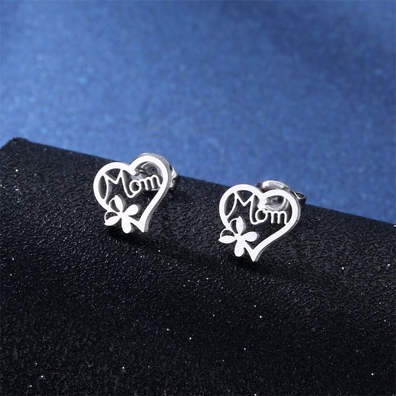 Wholesale Mother's Day Gift Love MOM Pendant Necklace Earrings Set
