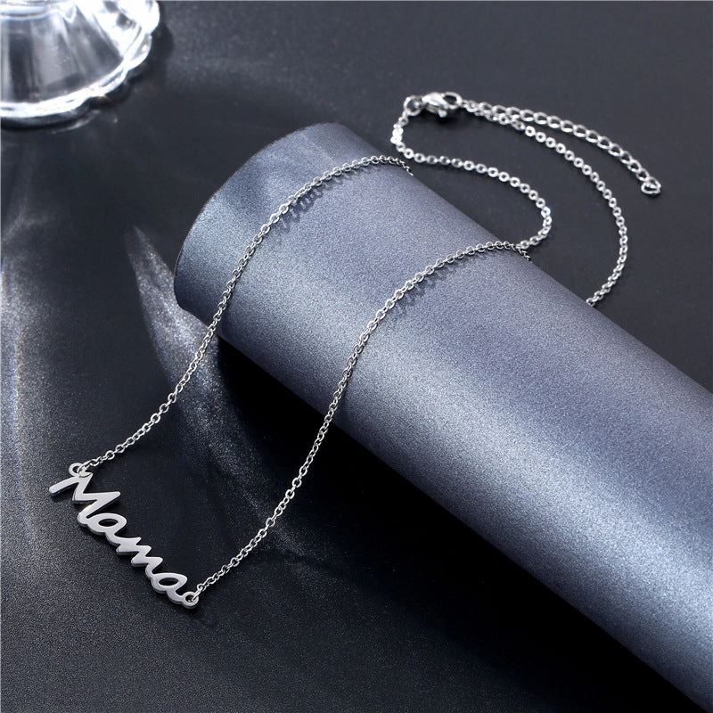 Wholesale Mother's Day Gift MAMA Stainless Steel Necklace